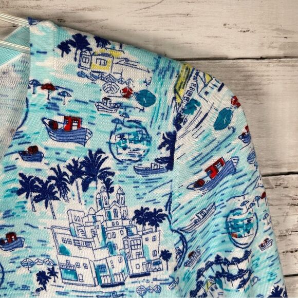 Talbots Santorini Soft Knit 3/4 Sleeve Coastal Cardigan 1x - Picture 6 of 8